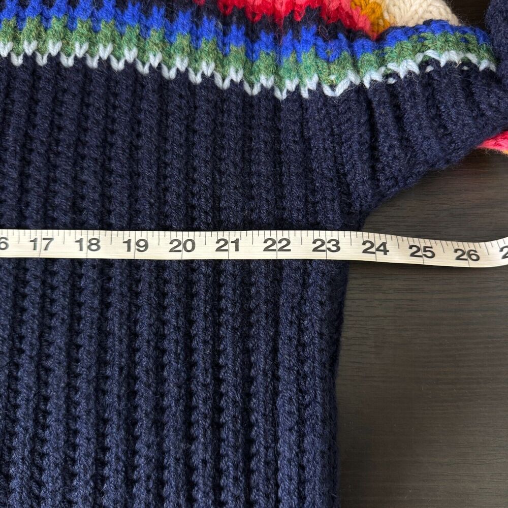 Xirena Sweater Womens Small Apres Ski Snow Bird Stripe Chunky Knit Alpaca Blend - Picture 8 of 9